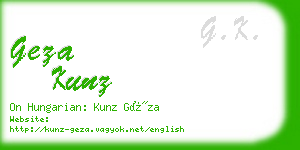 geza kunz business card